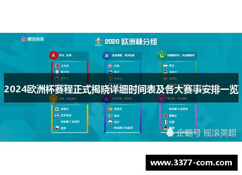 2024欧洲杯赛程正式揭晓详细时间表及各大赛事安排一览